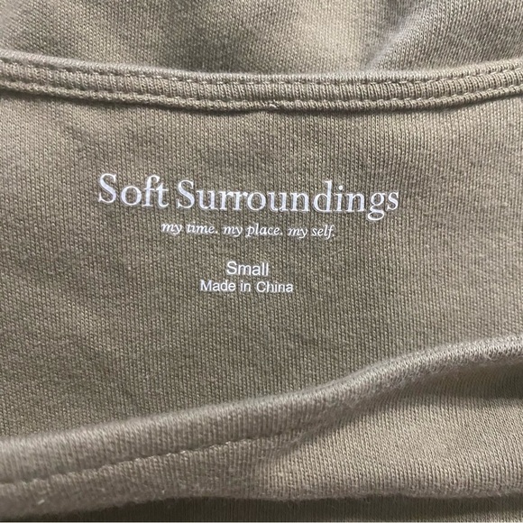 Soft Surroundings Tan Soft Cotton Zipper Pocket Tunic Top - Picture 5 of 6